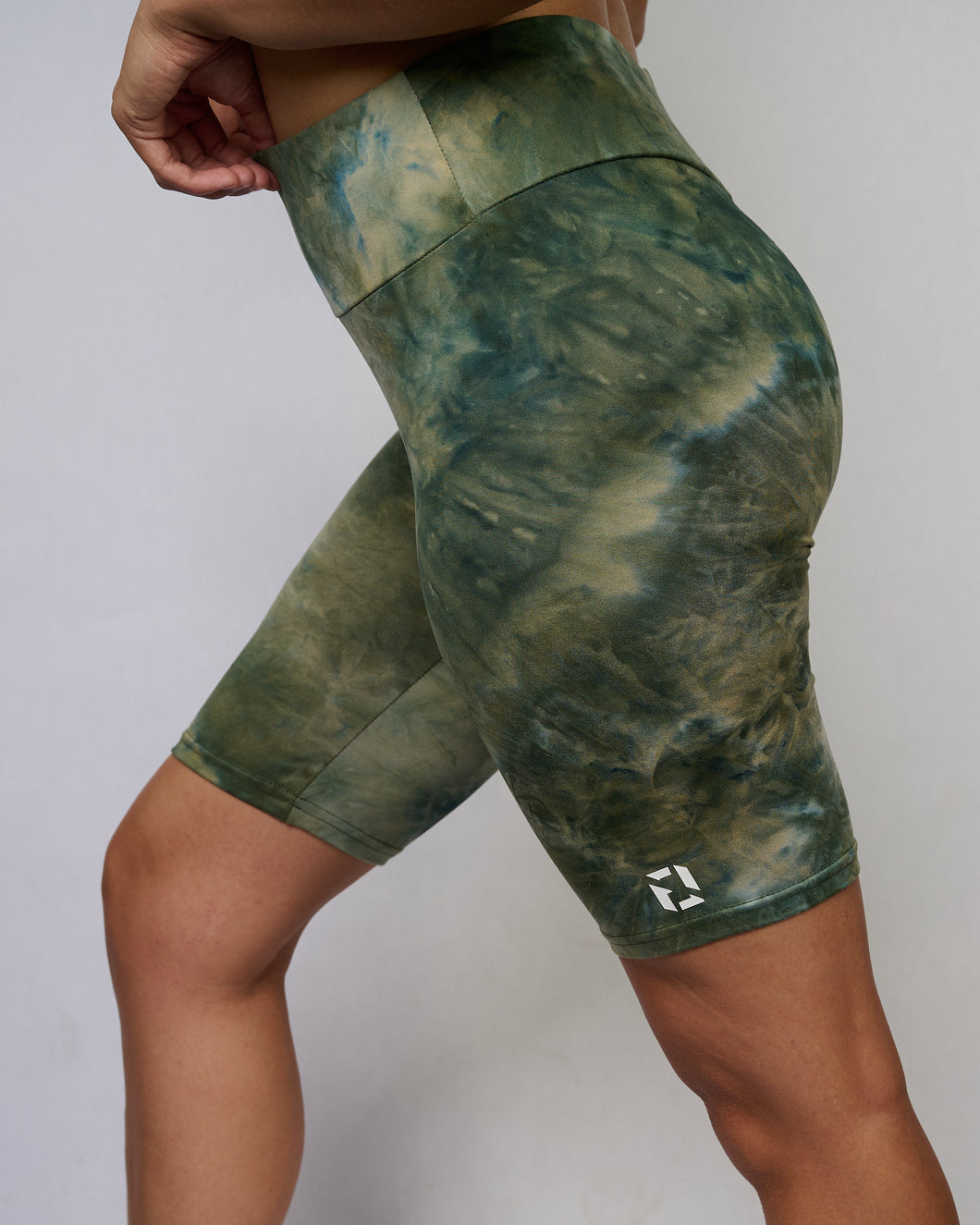 Foggy Green Biker Shorts