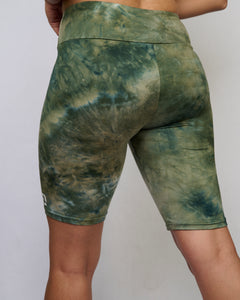 Foggy Green Biker Shorts