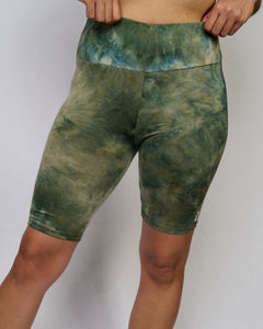 Foggy Green Biker Shorts